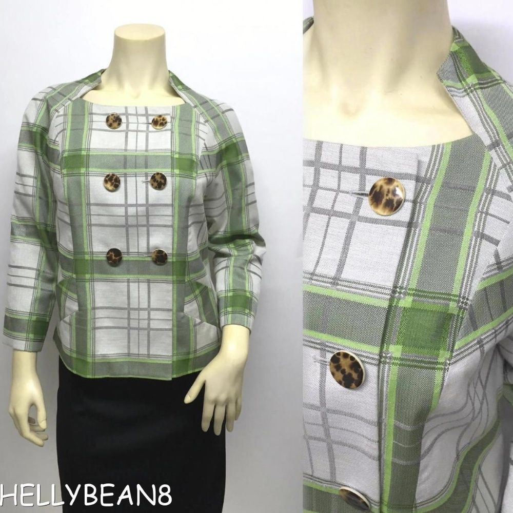 ETCETERA Plaid Jacket Blazer w NOTCHED NECK 6 CHiC